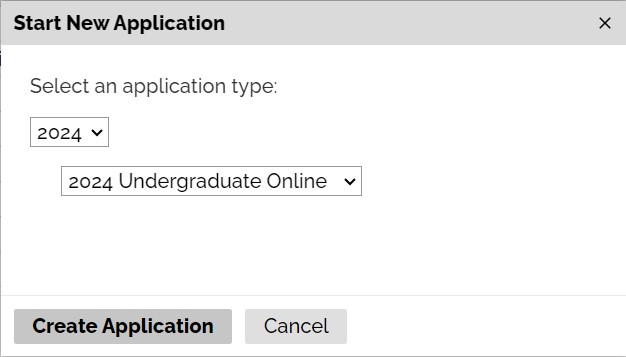 Start an Undergraduate Online Application